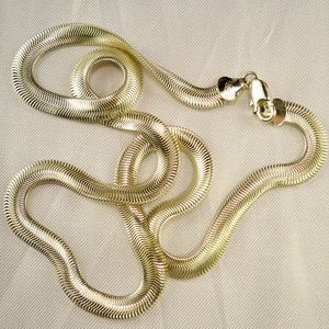 NEW Flat Wave Chain Silver P Designer Necklace